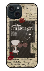 I am just a girl iPhone 15 Plus Glass Case