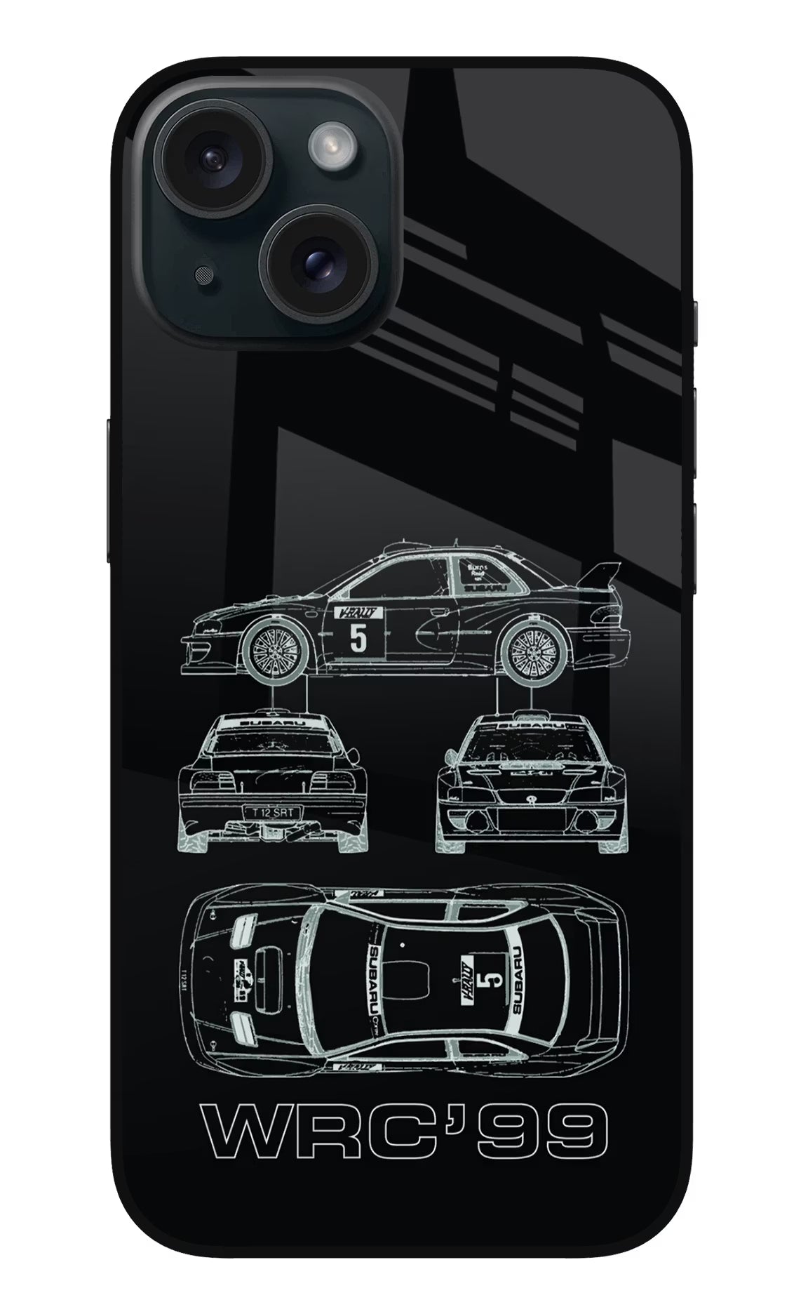 WRC'99 iPhone 15 Plus Glass Case Back Cover by Casekaro