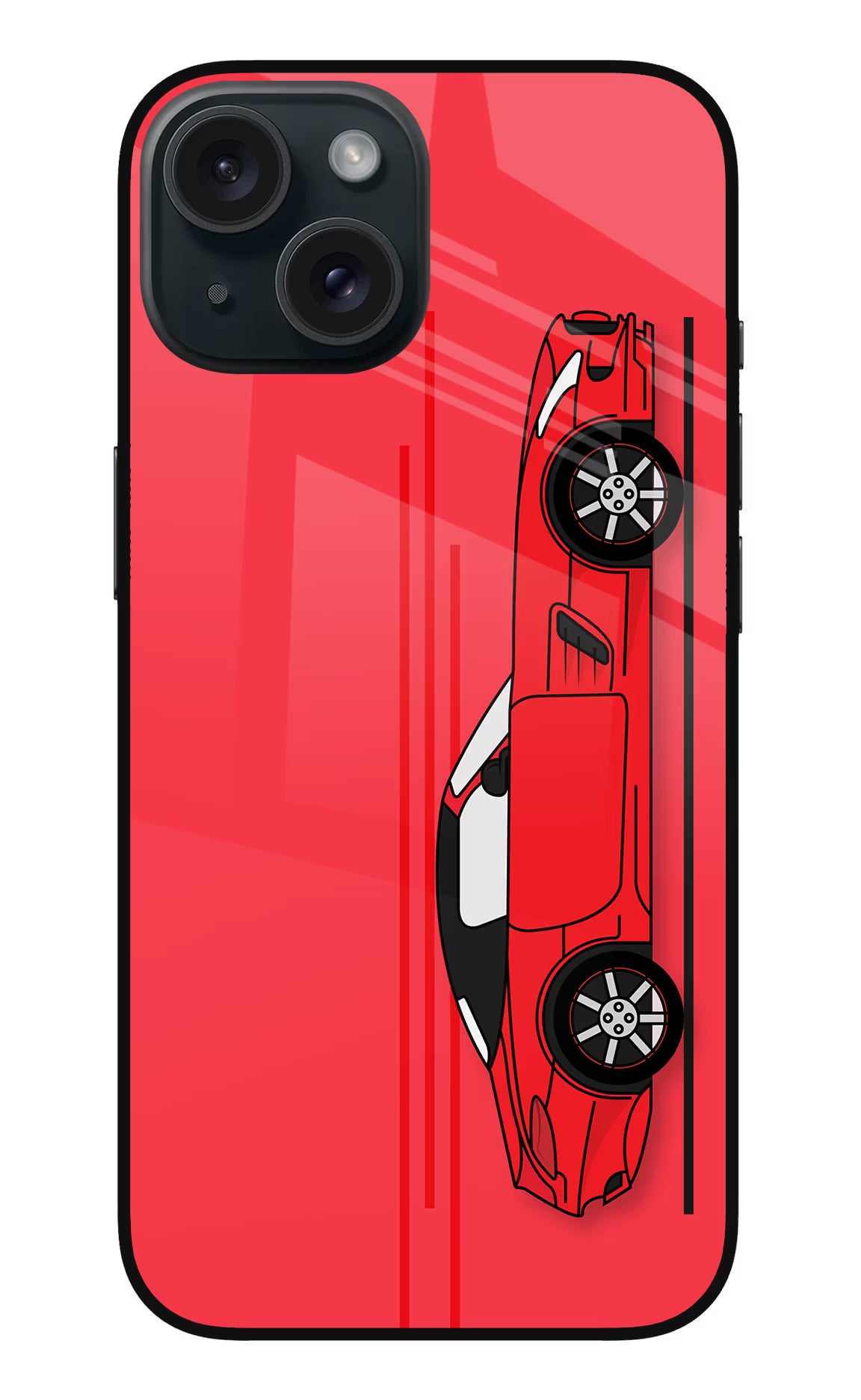 Red Velocity iPhone 15 Plus Glass Case