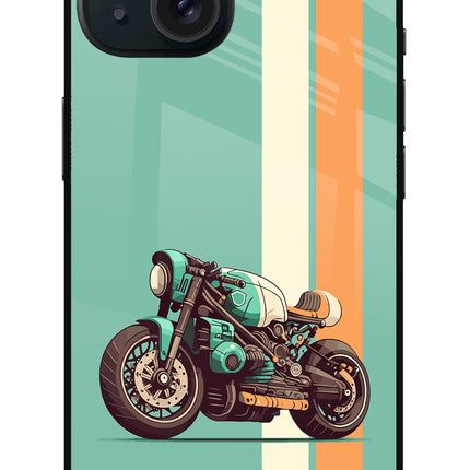 Striped Moto Drift iPhone 15 Plus Glass Case