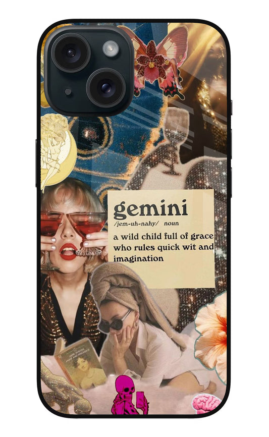 Gemini Zodiac iPhone 15 Plus Glass Case