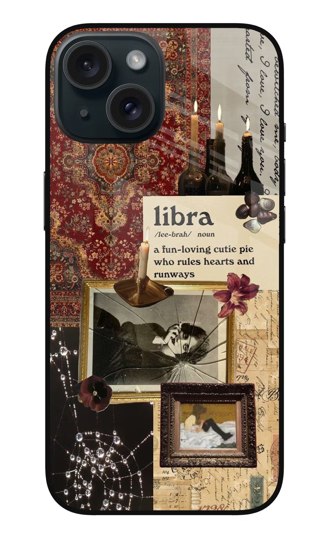 Libra Zodiac iPhone 15 Plus Glass Case Back Cover by Casekaro