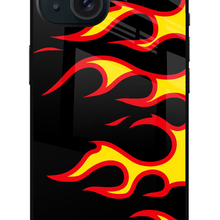 Side Sweep Flames iPhone 15 Plus Glass Case