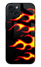 Side Sweep Flames iPhone 15 Plus Glass Case