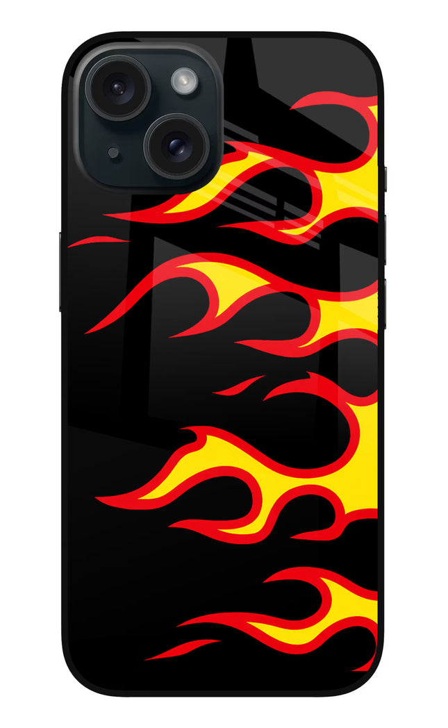 Side Sweep Flames iPhone 15 Plus Glass Case