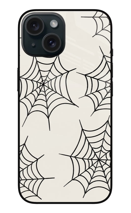 Spider Web iPhone 15 Plus Glass Case