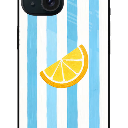 Summer Lemon iPhone 15 Plus Glass Case Back Cover by Casekaro