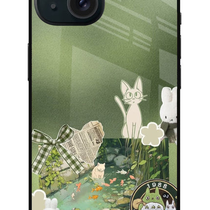 Aesthetic anime iPhone 15 Plus Glass Case