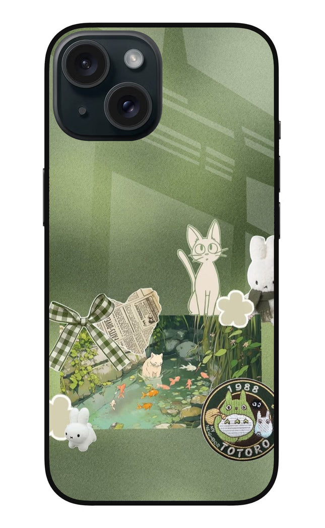 Aesthetic anime iPhone 15 Plus Glass Case