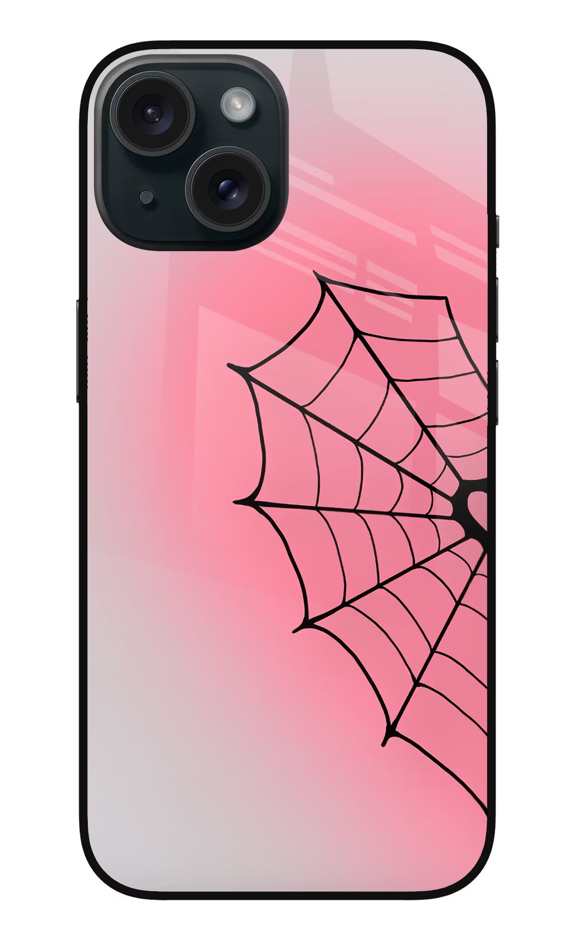 Pink Web iPhone 15 Plus Glass Case