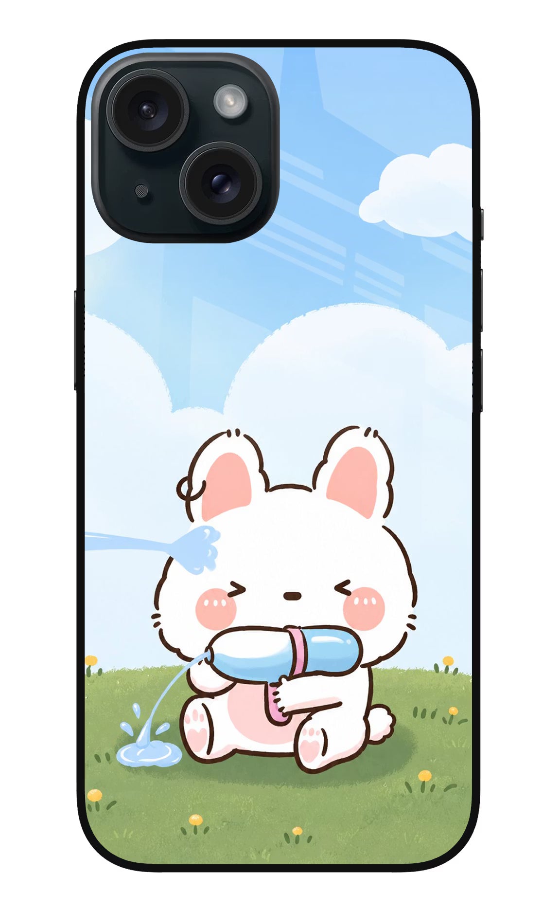 Bunny Treat iPhone 15 Plus Glass Case