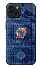 Koi Blue iPhone 15 Plus Glass Case