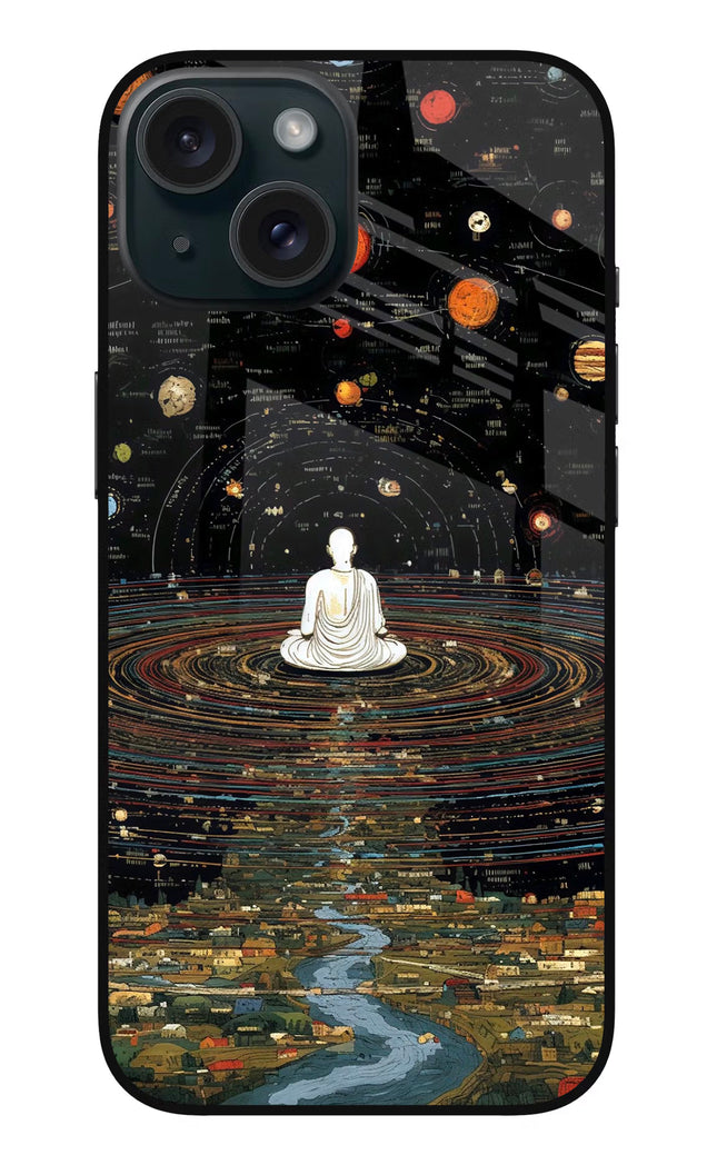 Space Monk iPhone 15 Plus Glass Case