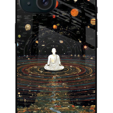 Space Monk iPhone 15 Plus Glass Case Back Cover by Casekaro