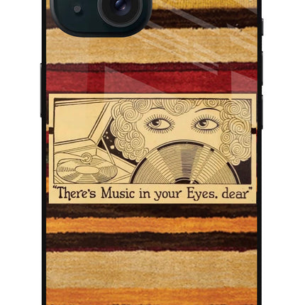 Vinyl Stripes iPhone 15 Plus Glass Case Back Cover by Casekaro