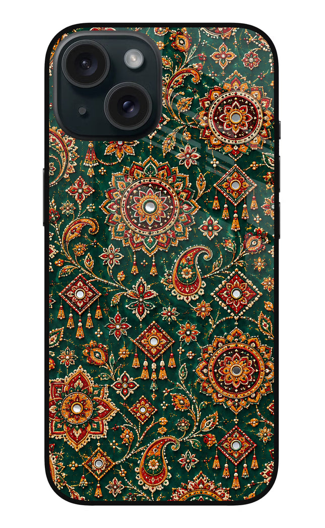 Green Pataka iPhone 15 Plus Glass Case