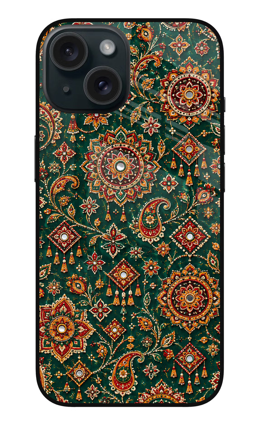 Green Pataka iPhone 15 Plus Back Cover, Glass case