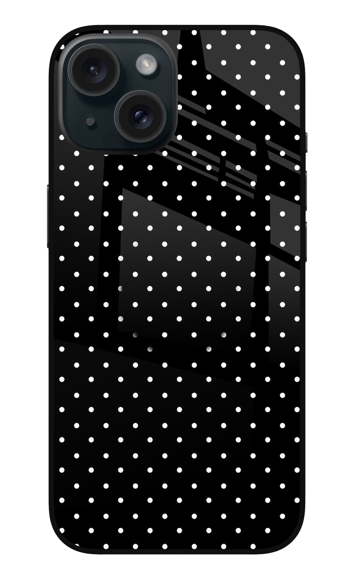 White Dots iPhone 15 Plus Glass Case