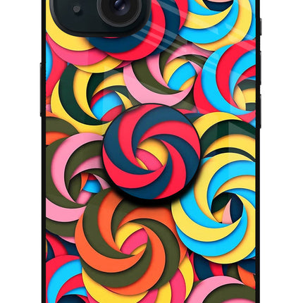 Spiral Pattern iPhone 15 Plus Glass Case