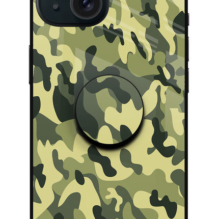 Camouflage iPhone 15 Plus Glass Case