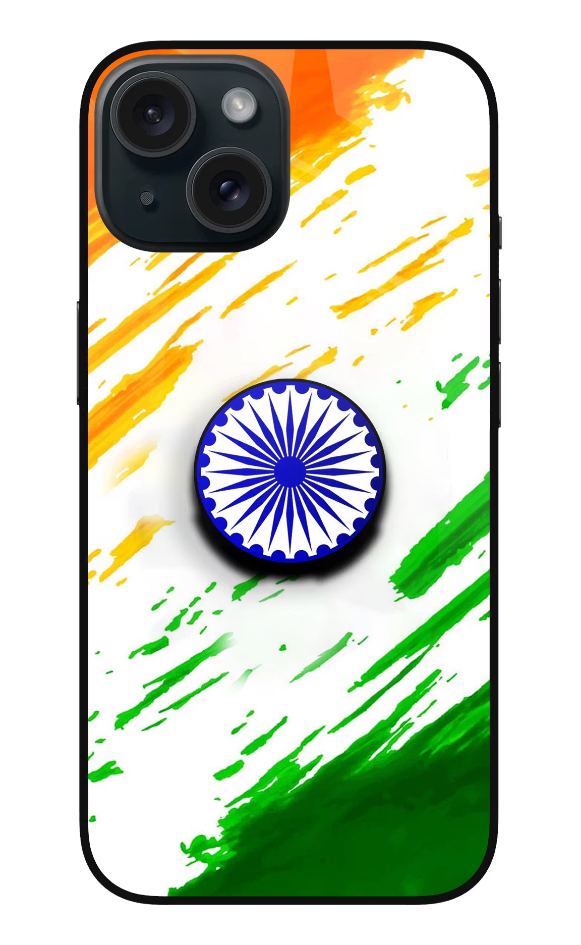 Indian Flag Ashoka Chakra iPhone 15 Plus Pop Case by Casekaro