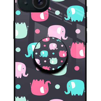 Baby Elephants iPhone 15 Plus Glass Case