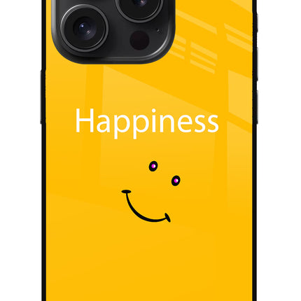 Happiness With Smiley iPhone 15 Pro Glass Case