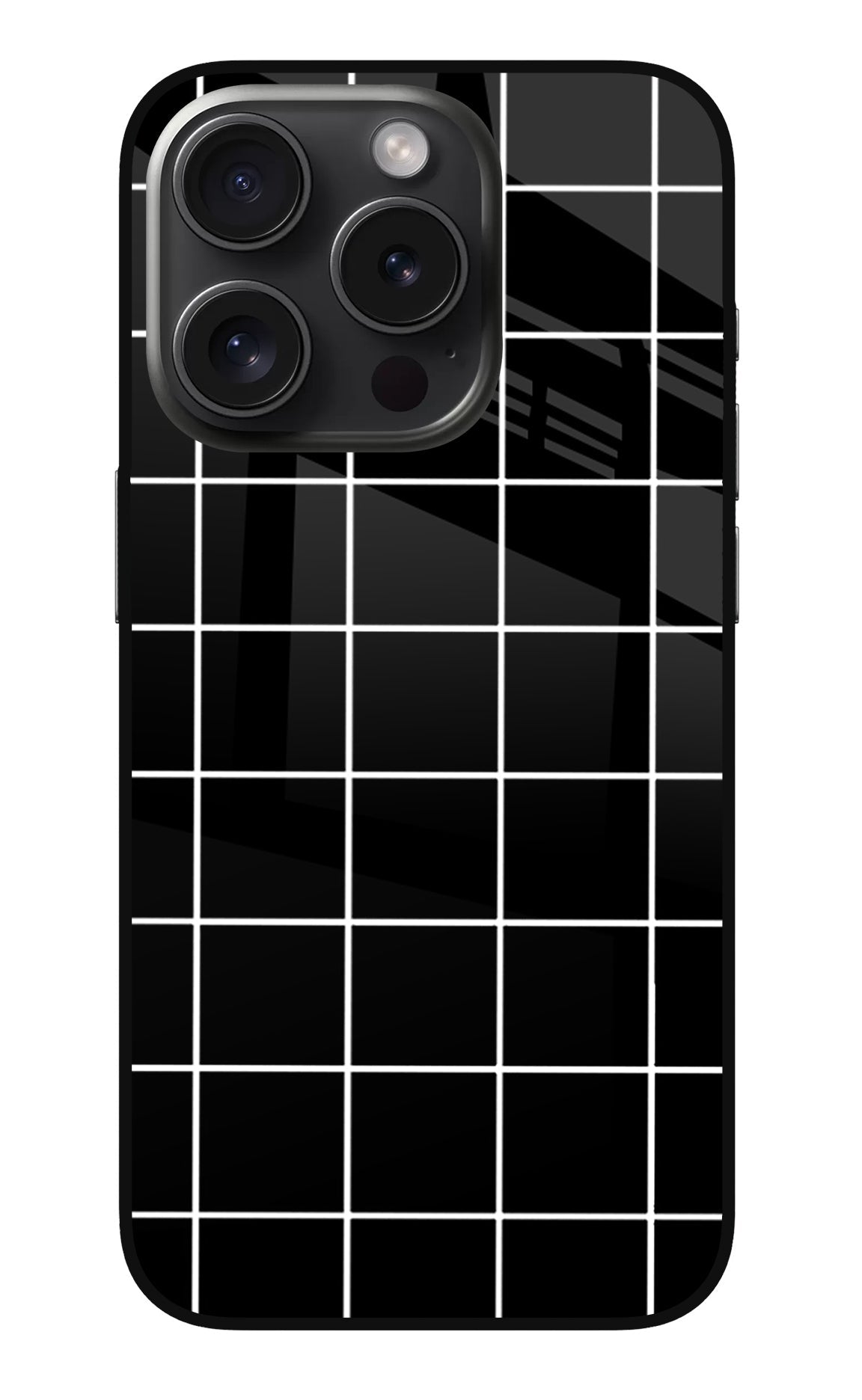 White Grid iPhone 15 Pro Back Cover