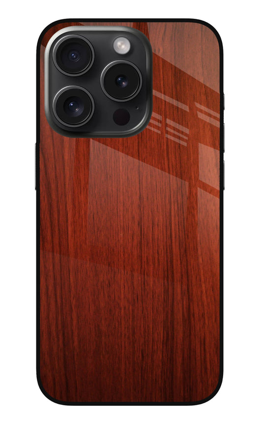 Wooden Plain Pattern iPhone 15 Pro Glass Case