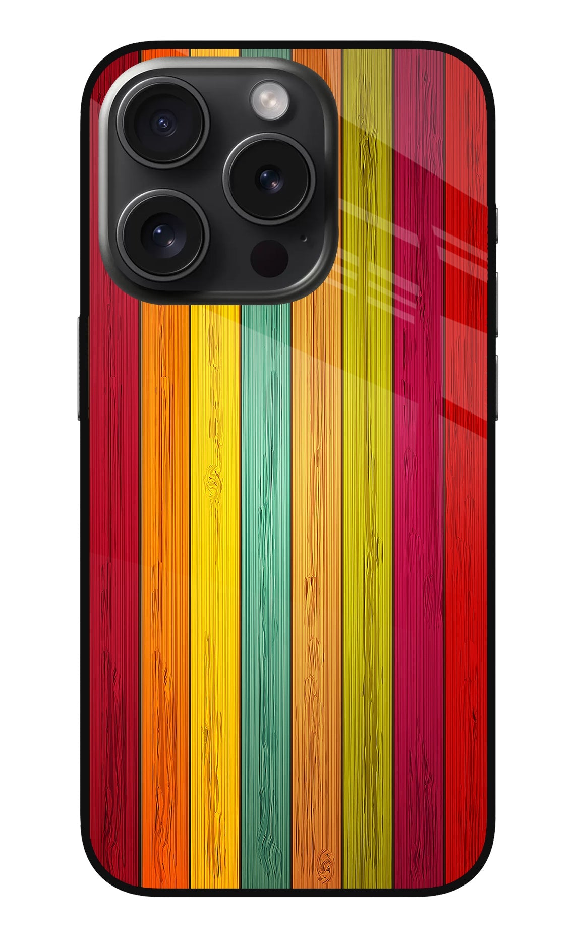 Multicolor Wooden iPhone 15 Pro Back Cover