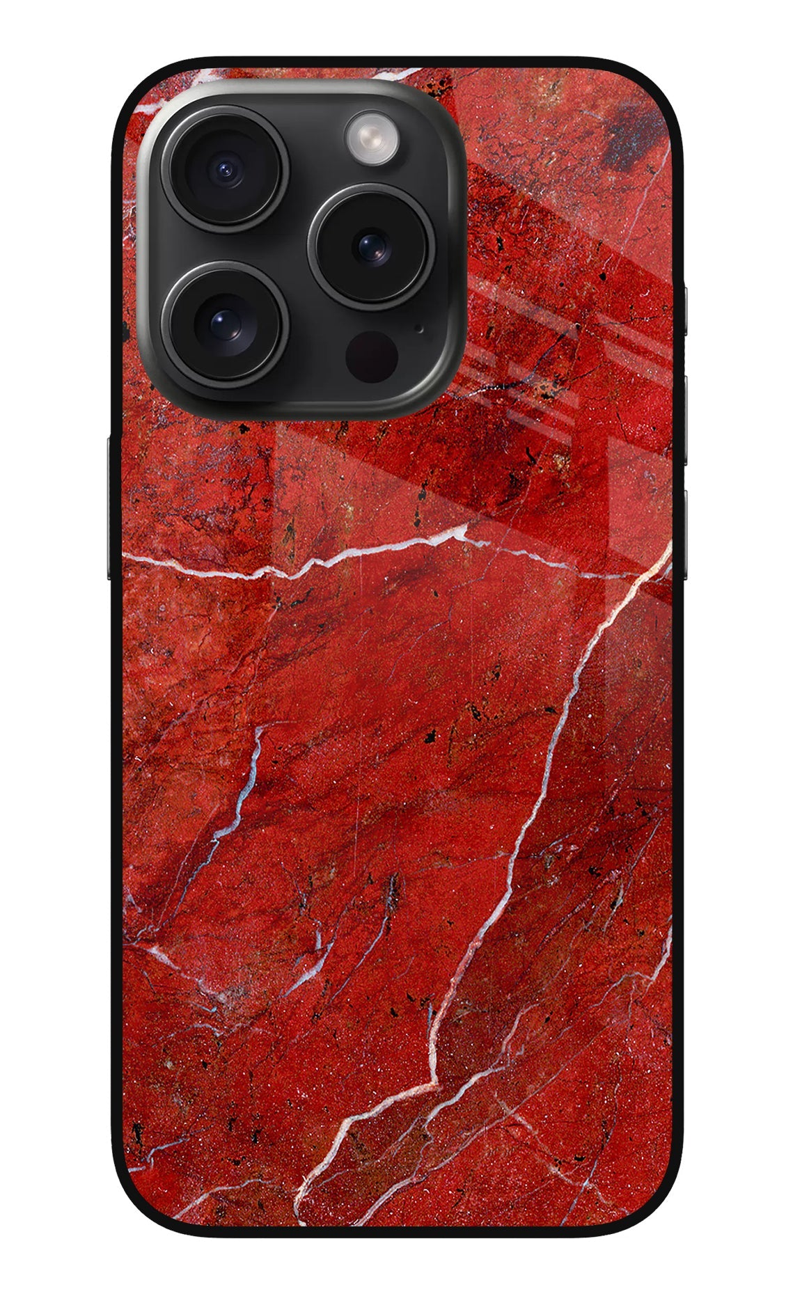 Red Marble Design iPhone 15 Pro Back Cover