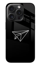 Paper Plane White iPhone 15 Pro Glass Case