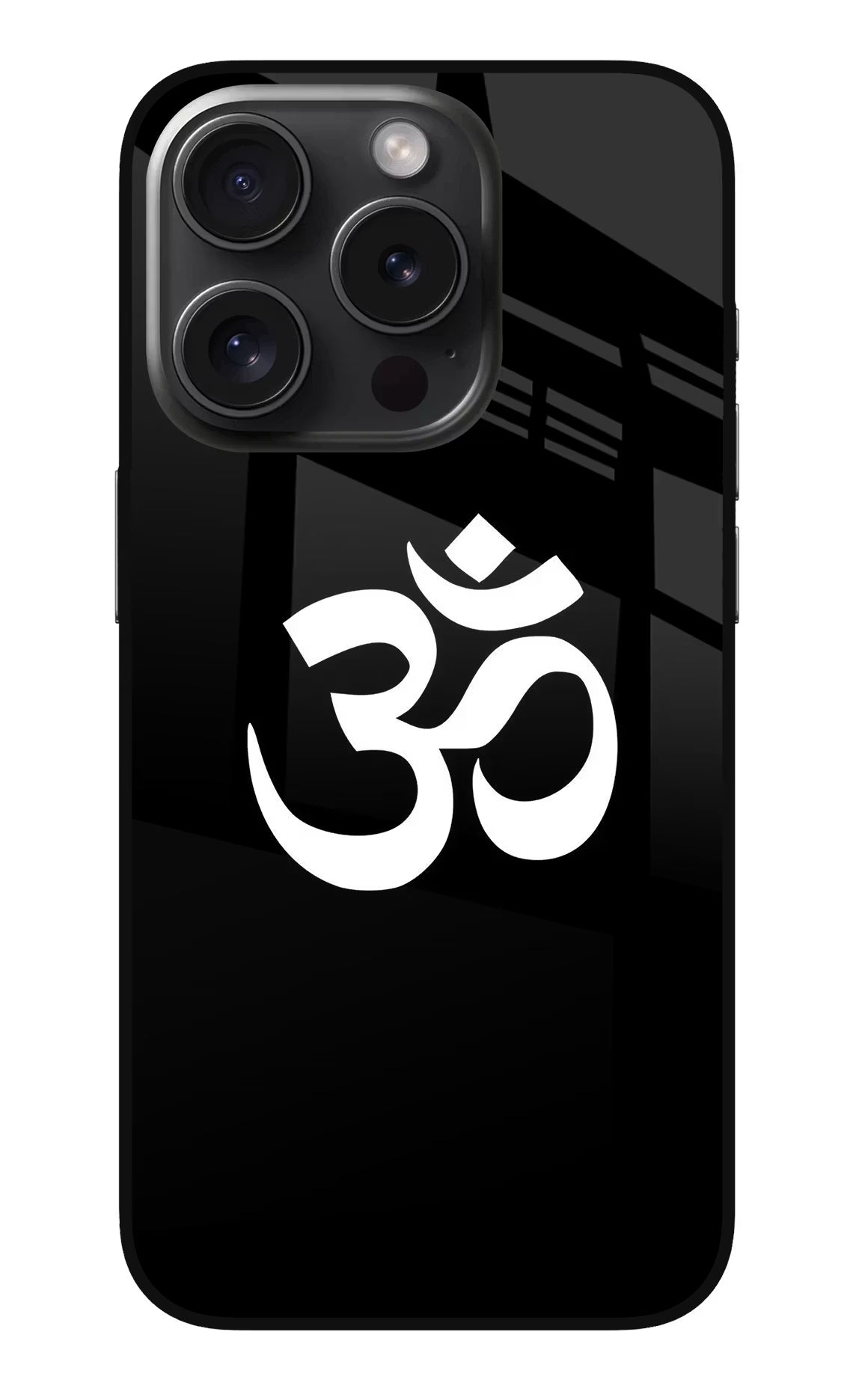 Om iPhone 15 Pro Glass Case Back Cover by Casekaro