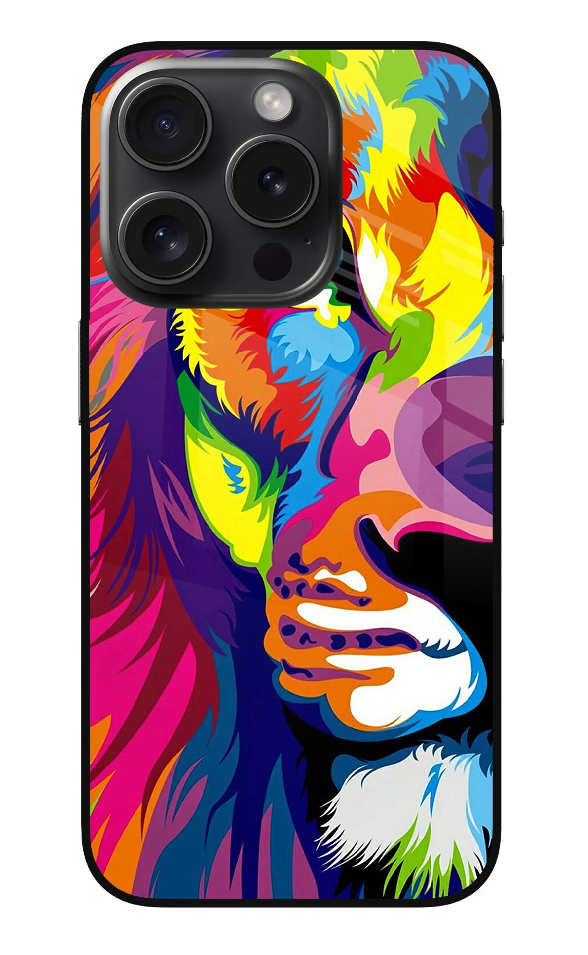 Lion Half Face iPhone 15 Pro Back Cover