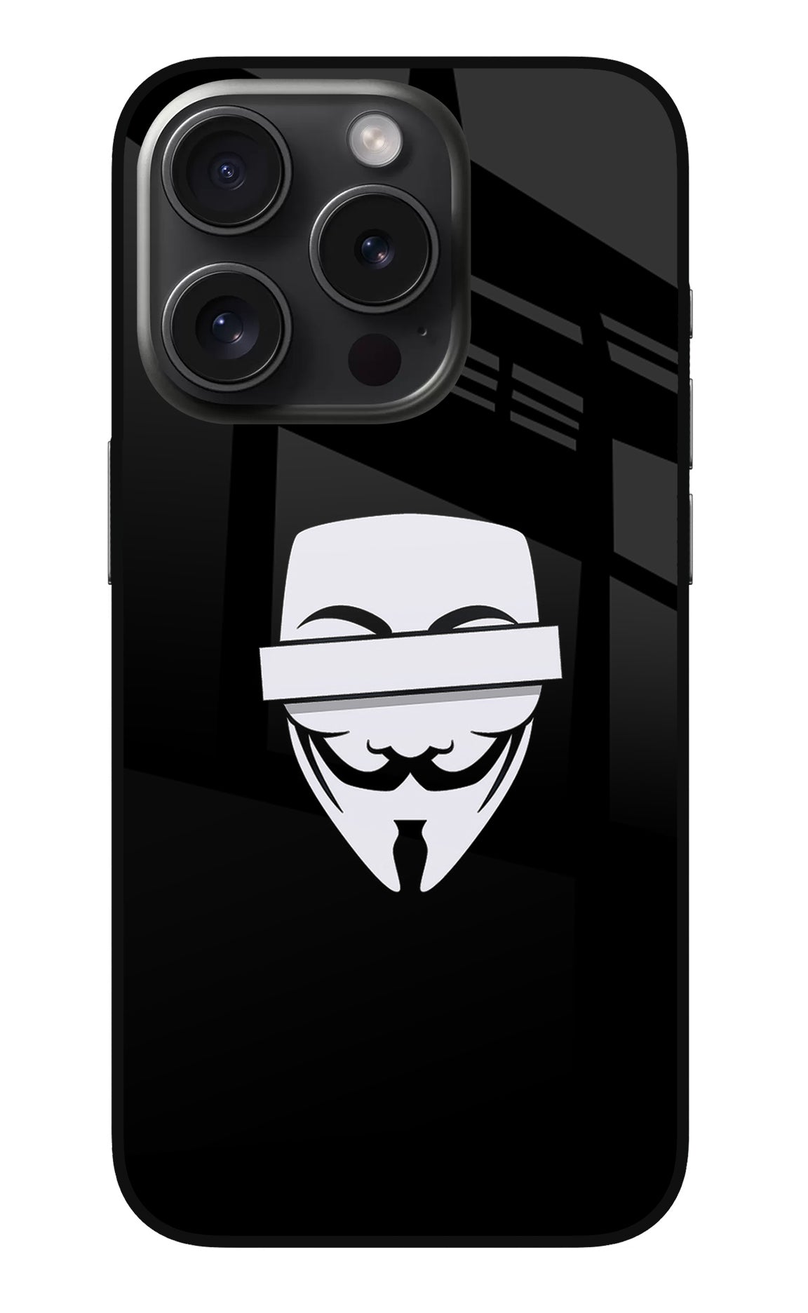 Anonymous Face iPhone 15 Pro Glass Case