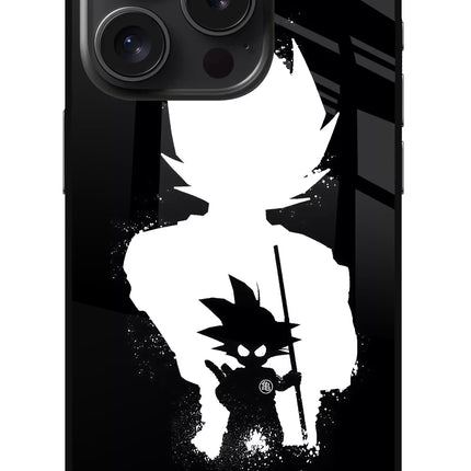 Goku Shadow iPhone 15 Pro Glass Case Back Cover by Casekaro