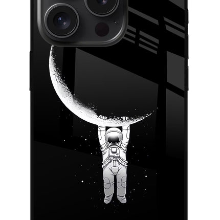 Moon Space iPhone 15 Pro Glass Case Back Cover by Casekaro