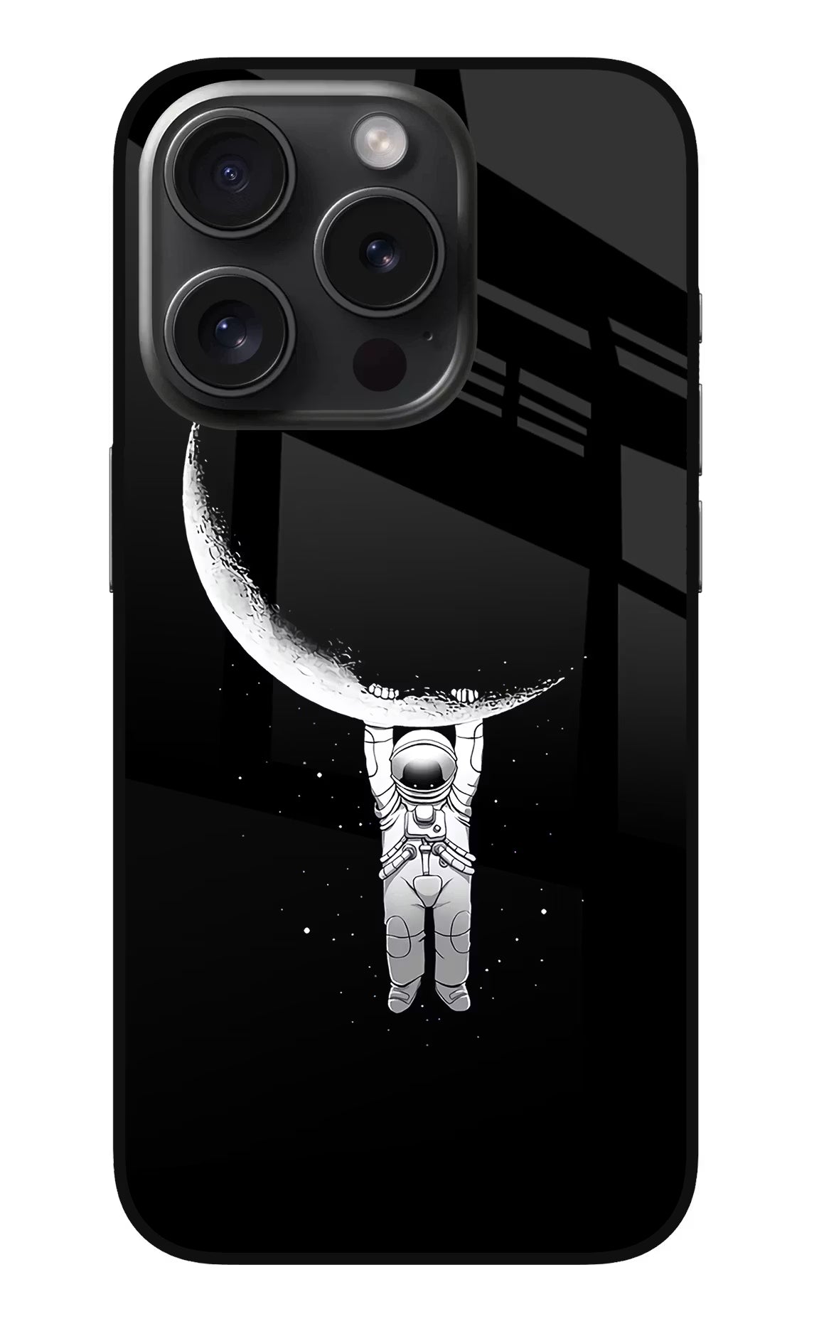 Moon Space iPhone 15 Pro Glass Case Back Cover by Casekaro