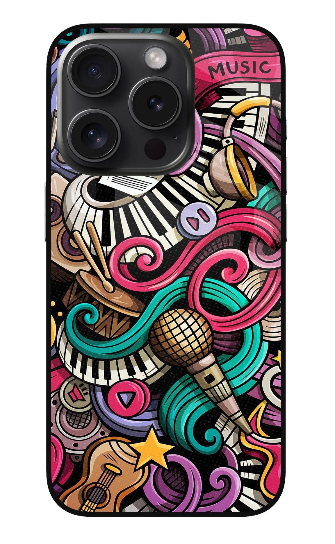 Music Abstract iPhone 15 Pro Glass Case