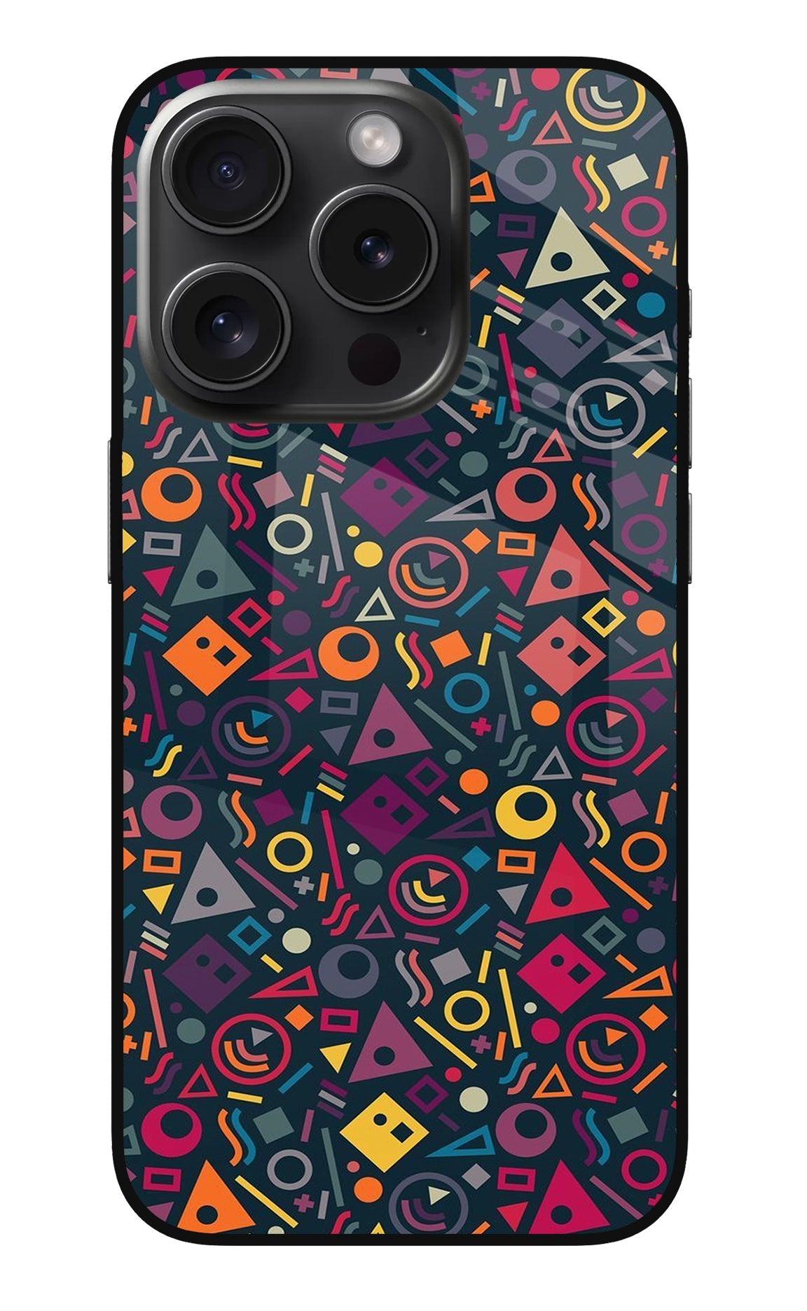 Geometric Abstract iPhone 15 Pro Glass Case