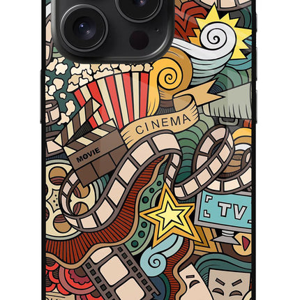 Cinema Abstract iPhone 15 Pro Glass Case Back Cover by Casekaro