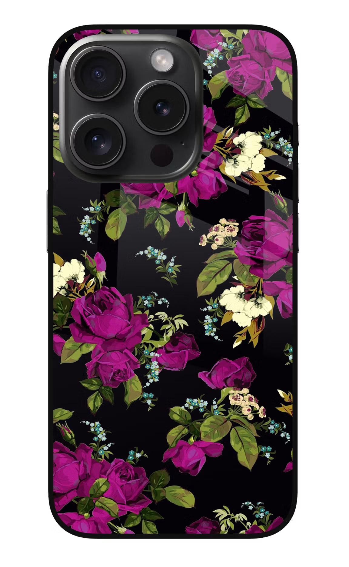 Flowers iPhone 15 Pro Glass Case Back Cover by Casekaro