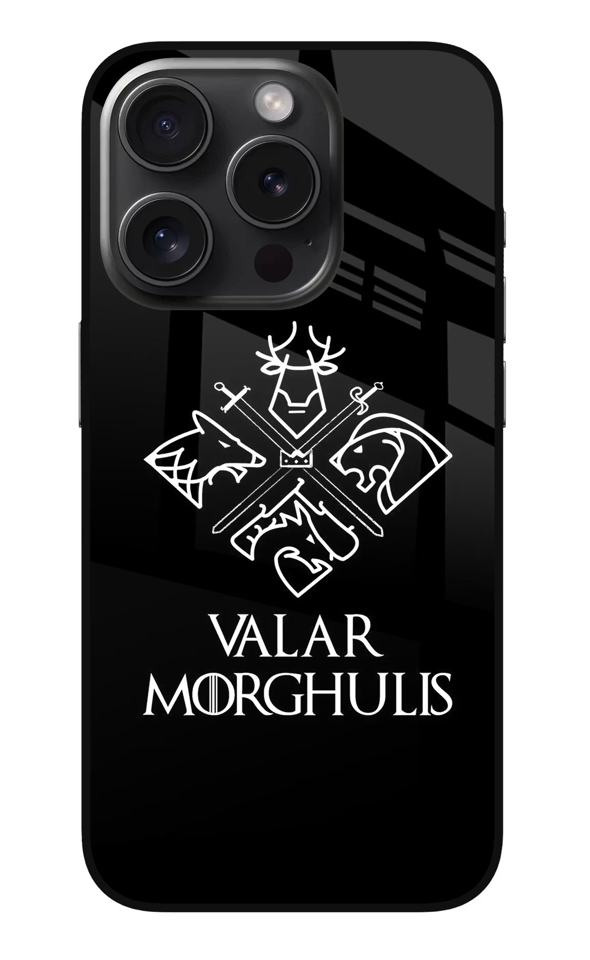 Valar Morghulis | Game Of Thrones iPhone 15 Pro Glass Case Back Cover by Casekaro