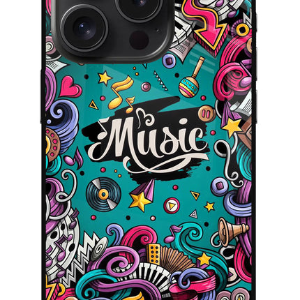 Music Graffiti iPhone 15 Pro Glass Case