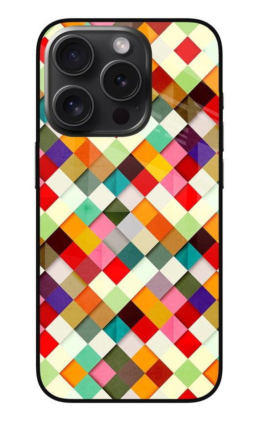 Geometric Abstract Colorful iPhone 15 Pro Glass Case