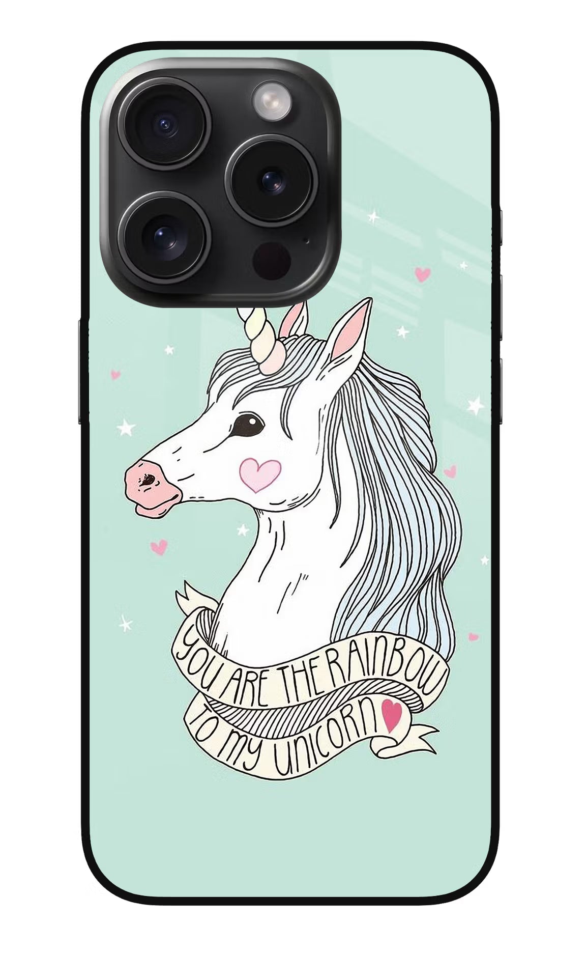Unicorn Wallpaper iPhone 15 Pro Glass Case Back Cover by Casekaro