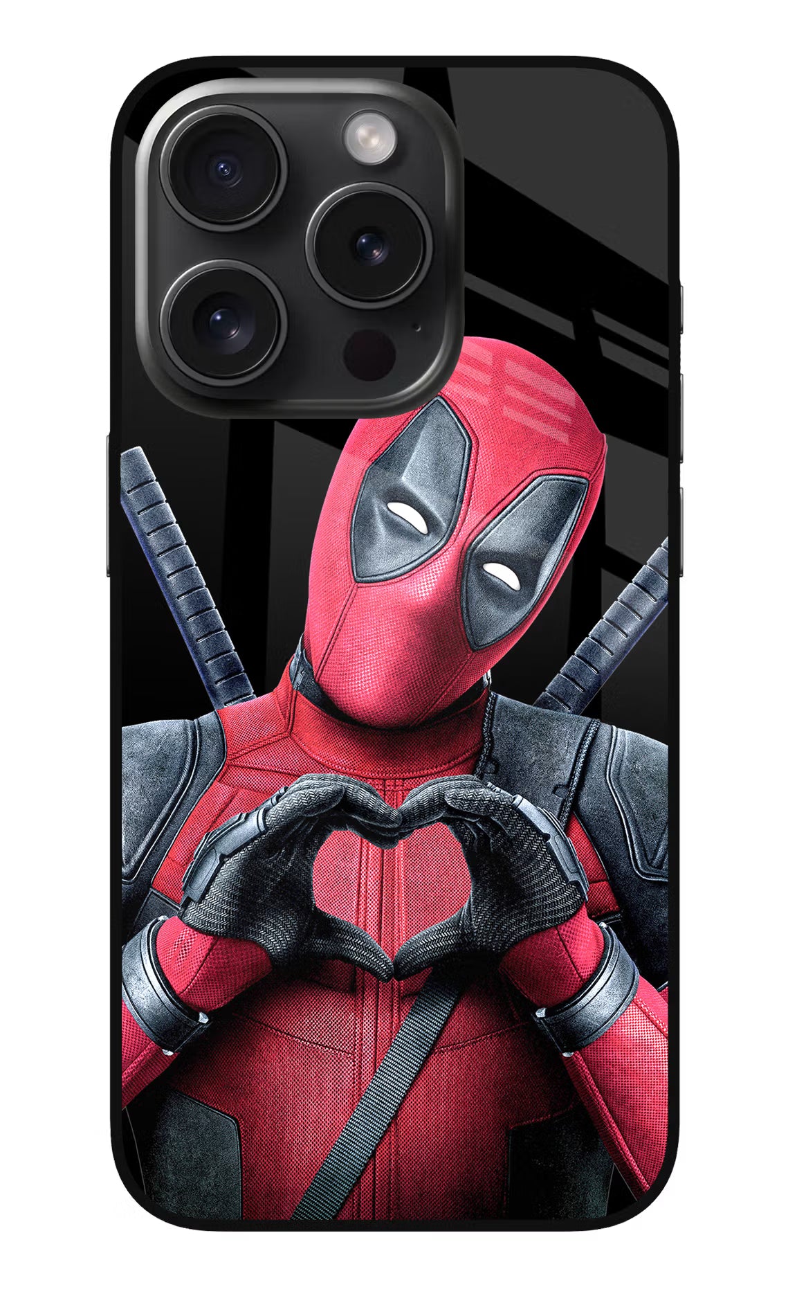 Deadpool iPhone 15 Pro Glass Case Back Cover by Casekaro