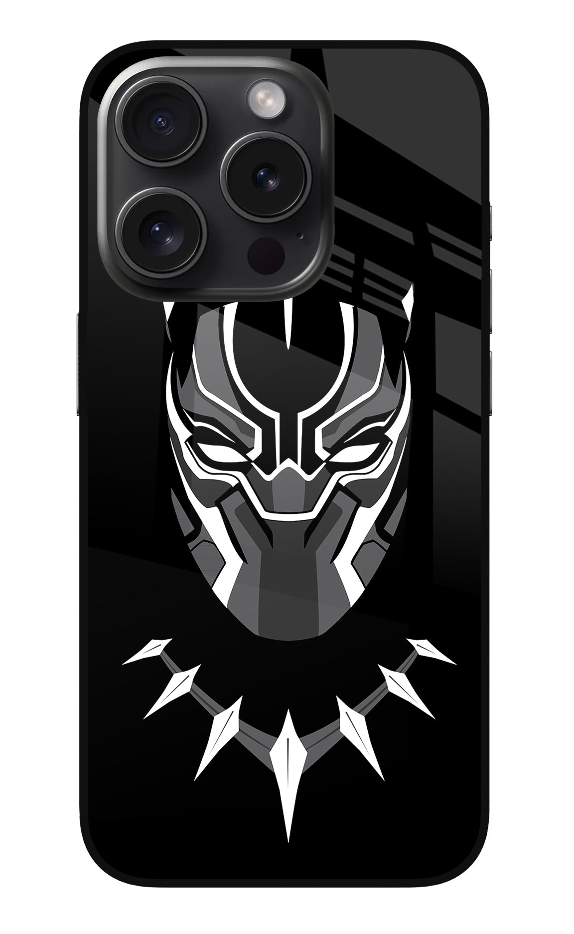 Black Panther iPhone 15 Pro Glass Case