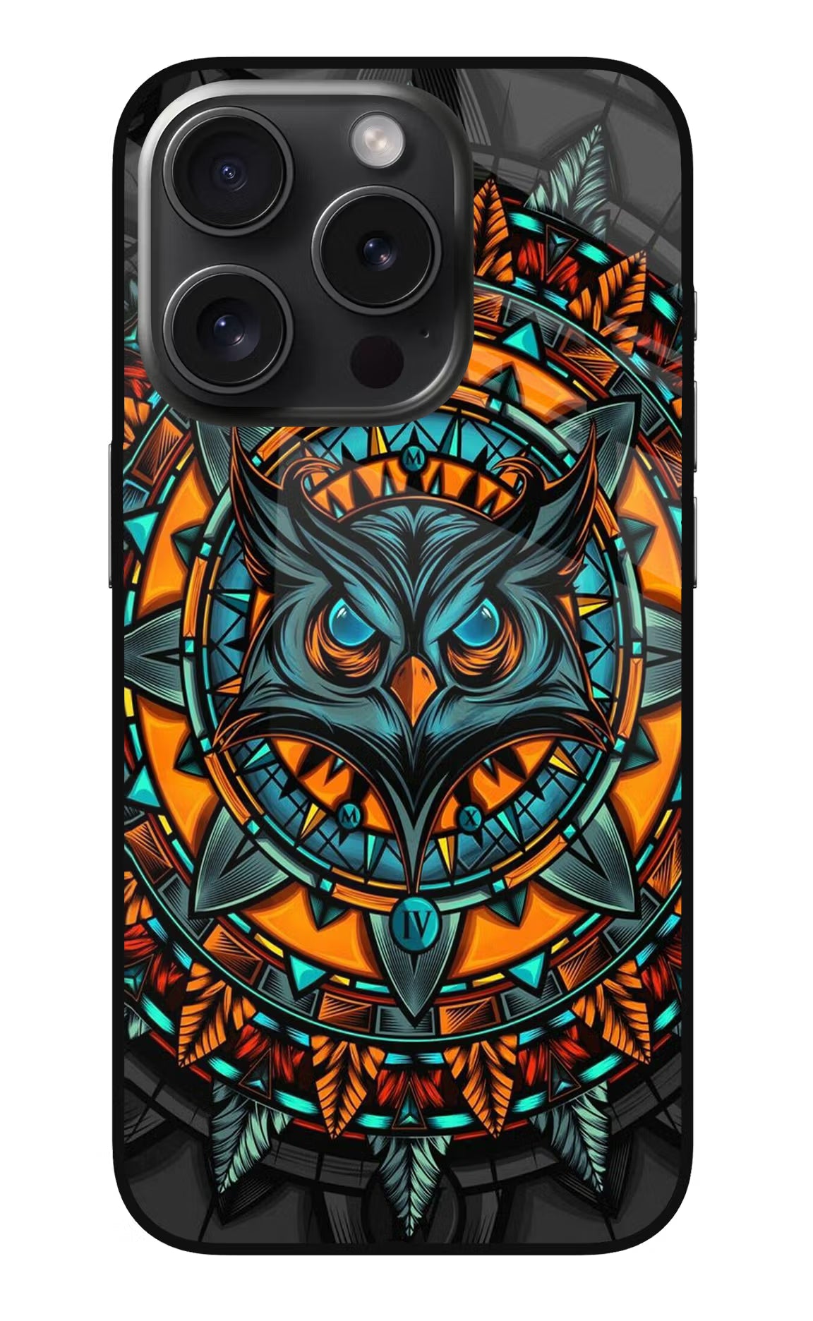 Angry Owl Art iPhone 15 Pro Glass Case Back Cover by Casekaro