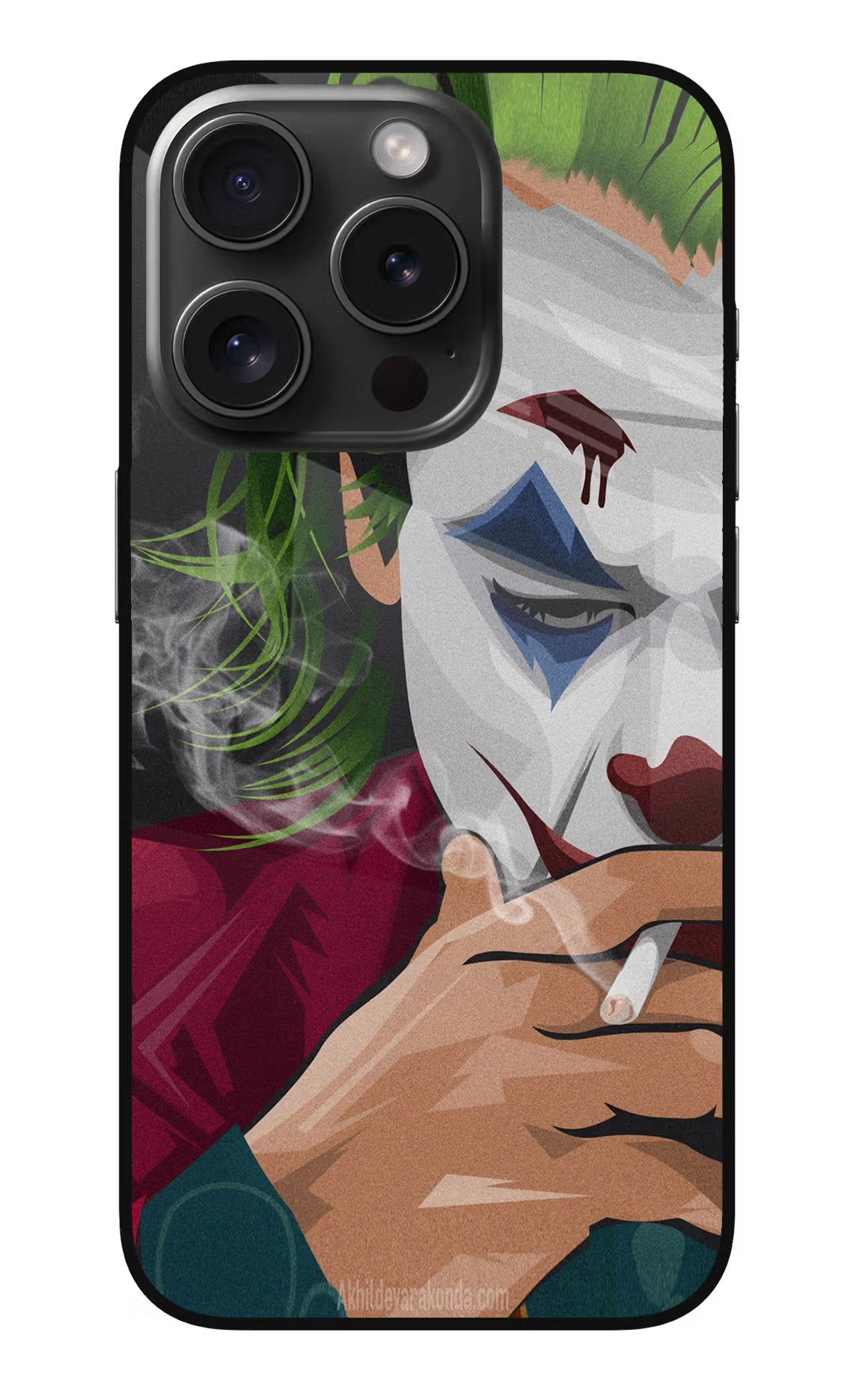 Joker Smoking iPhone 15 Pro Glass Case Back Cover by Casekaro